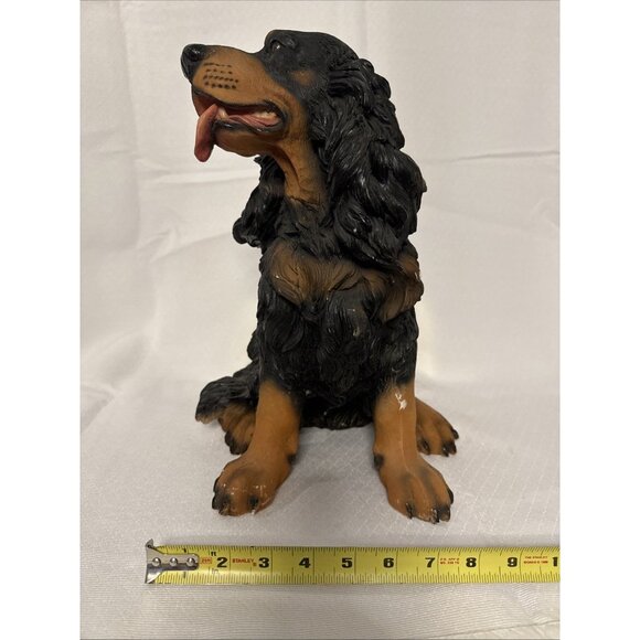 Large Resin Black and Tan Cocker Spaniel Dog Statue. 13.5” tall. - Picture 2 of 7